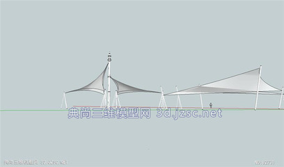 20130923拉膜SU模型 張拉膜亭免費(fèi)下載SU模型